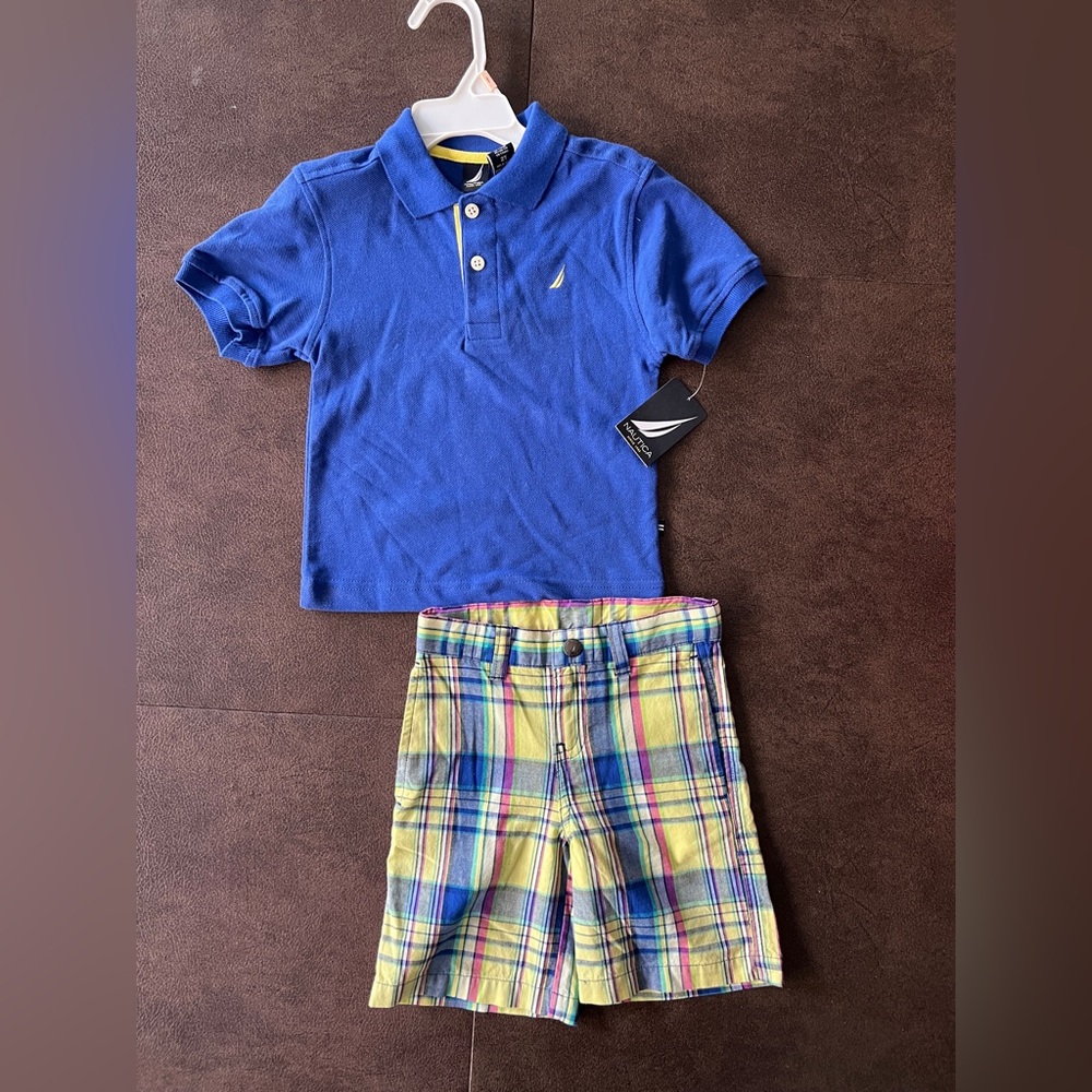 Nautica Blue Polo Shirt Classic Knit Top